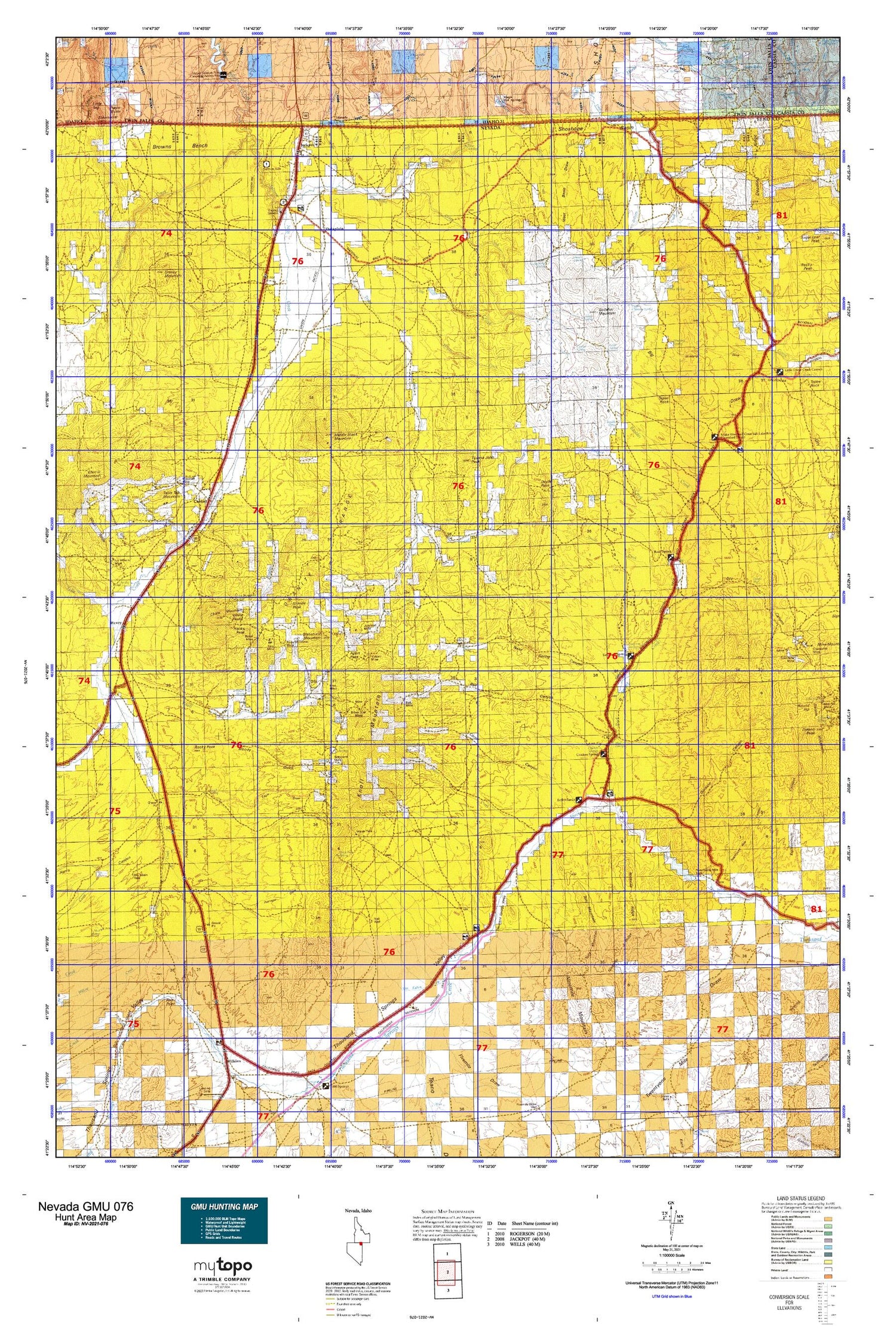 Nevada GMU 076 Map Image