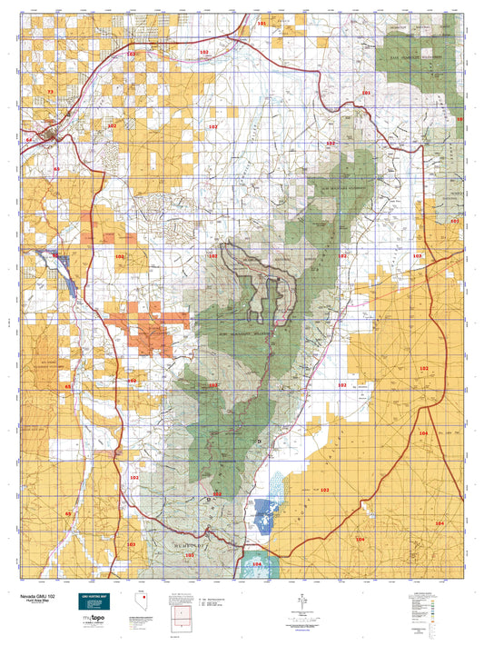 Nevada GMU 102 Map Image