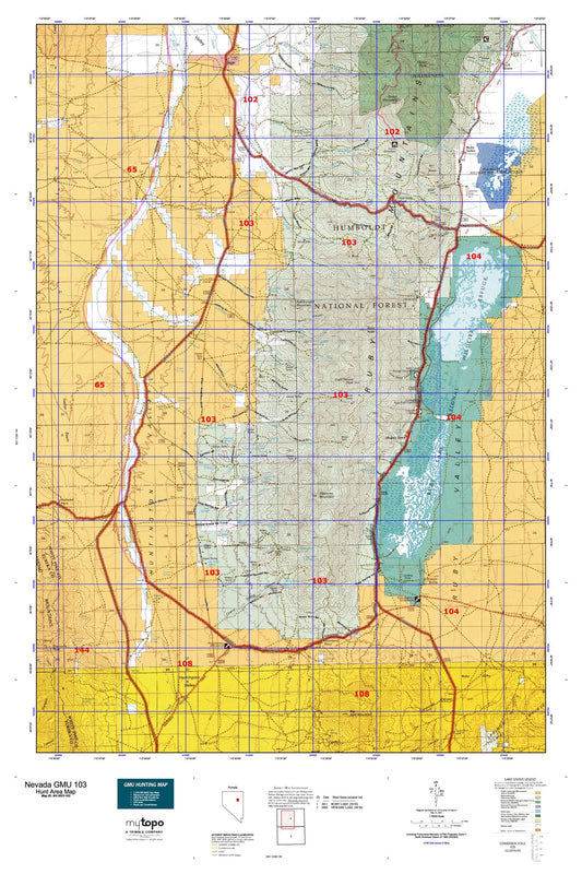 Nevada GMU 103 Map Image