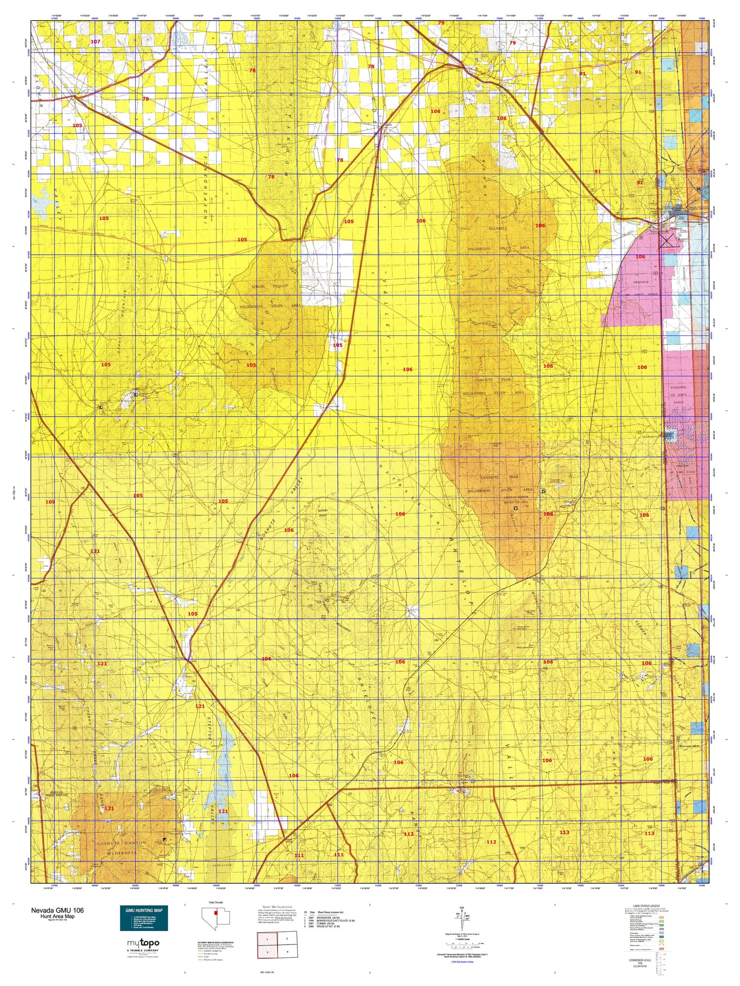 Nevada GMU 106 Map Image
