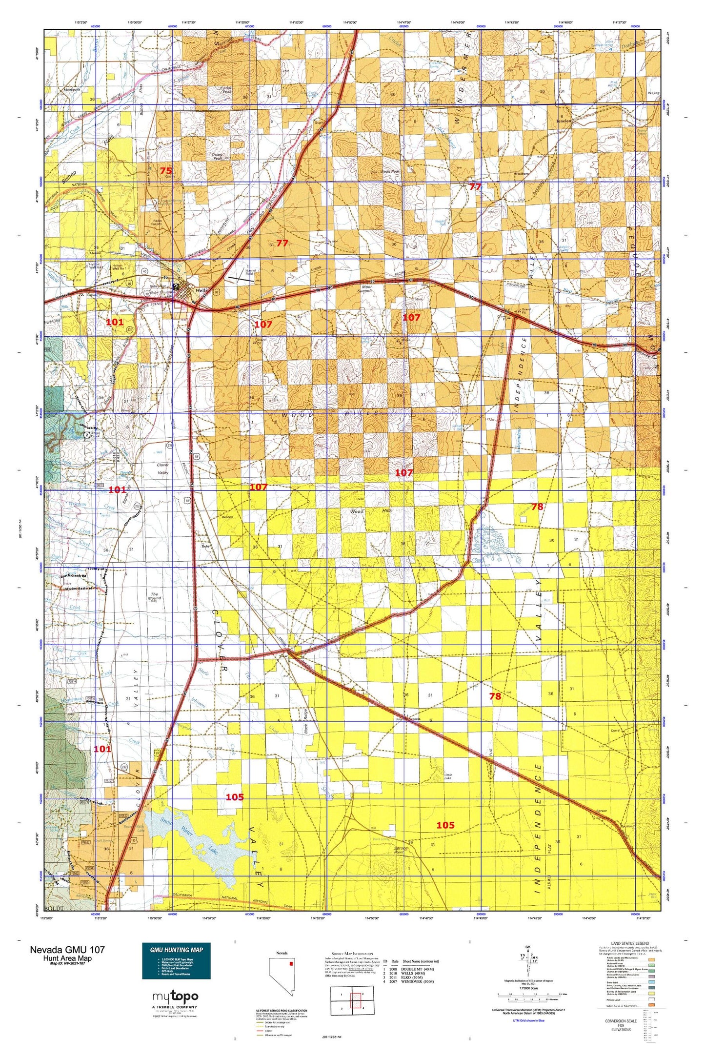 Nevada GMU 107 Map Image