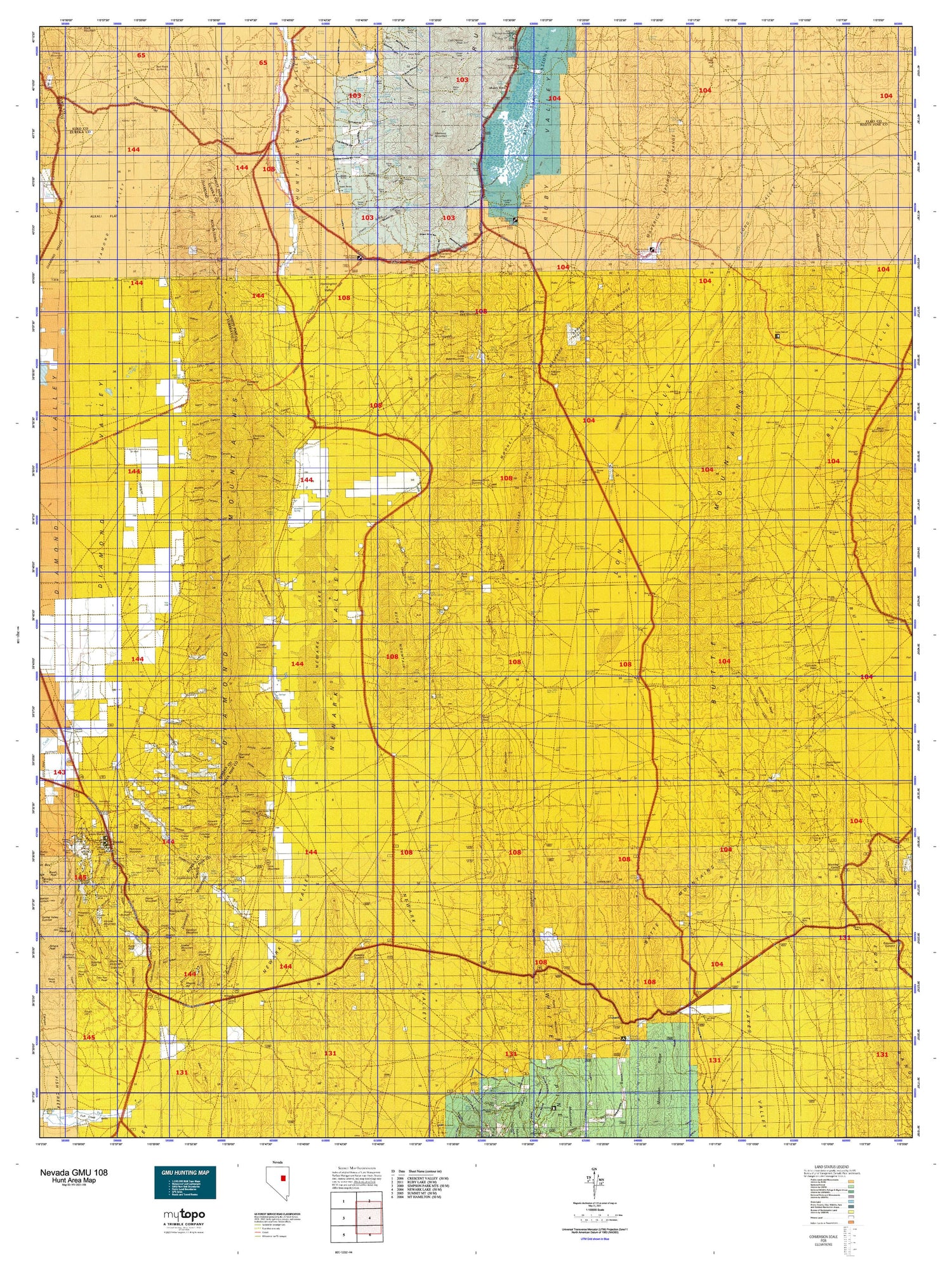 Nevada GMU 108 Map Image