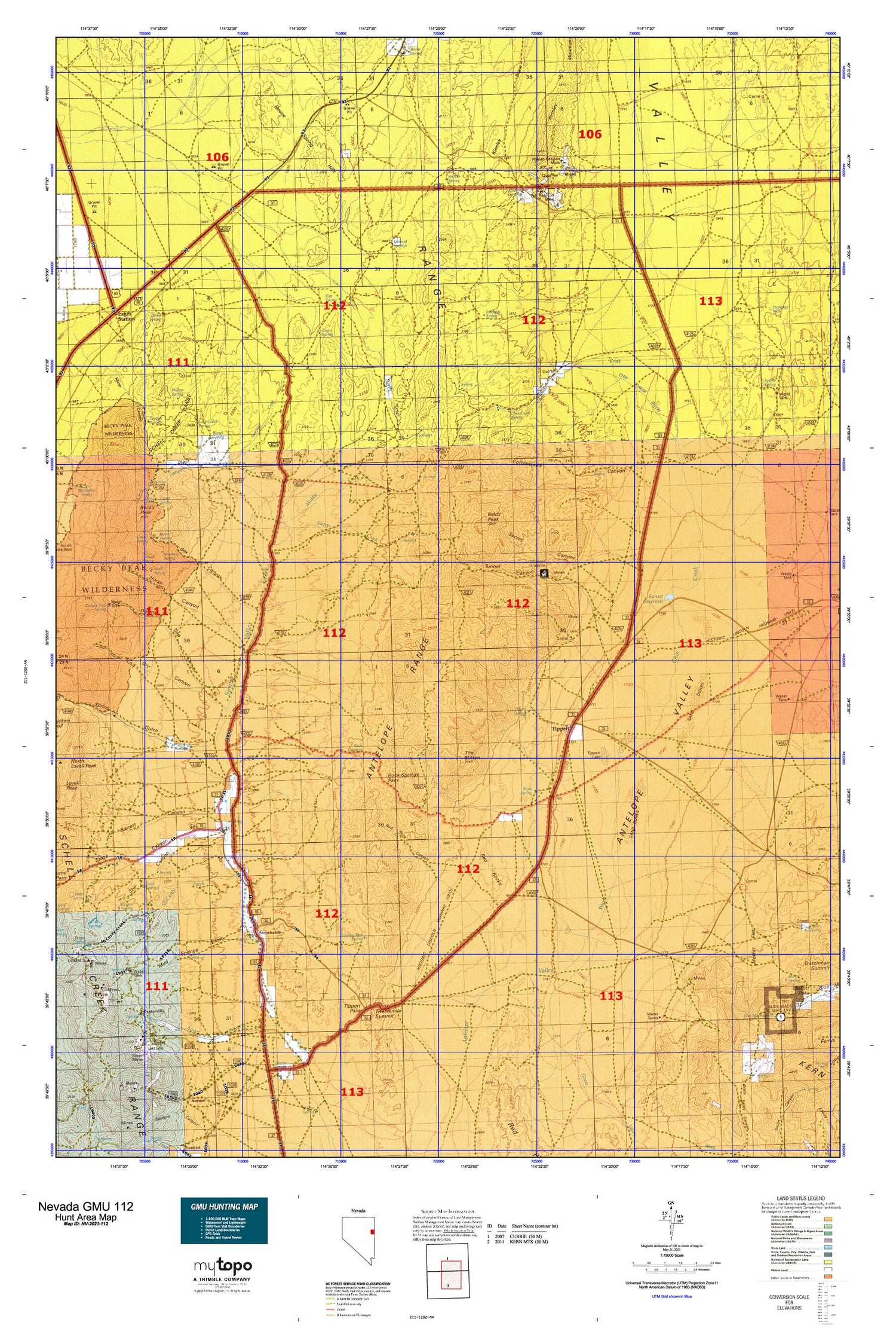 Nevada GMU 112 Map Image