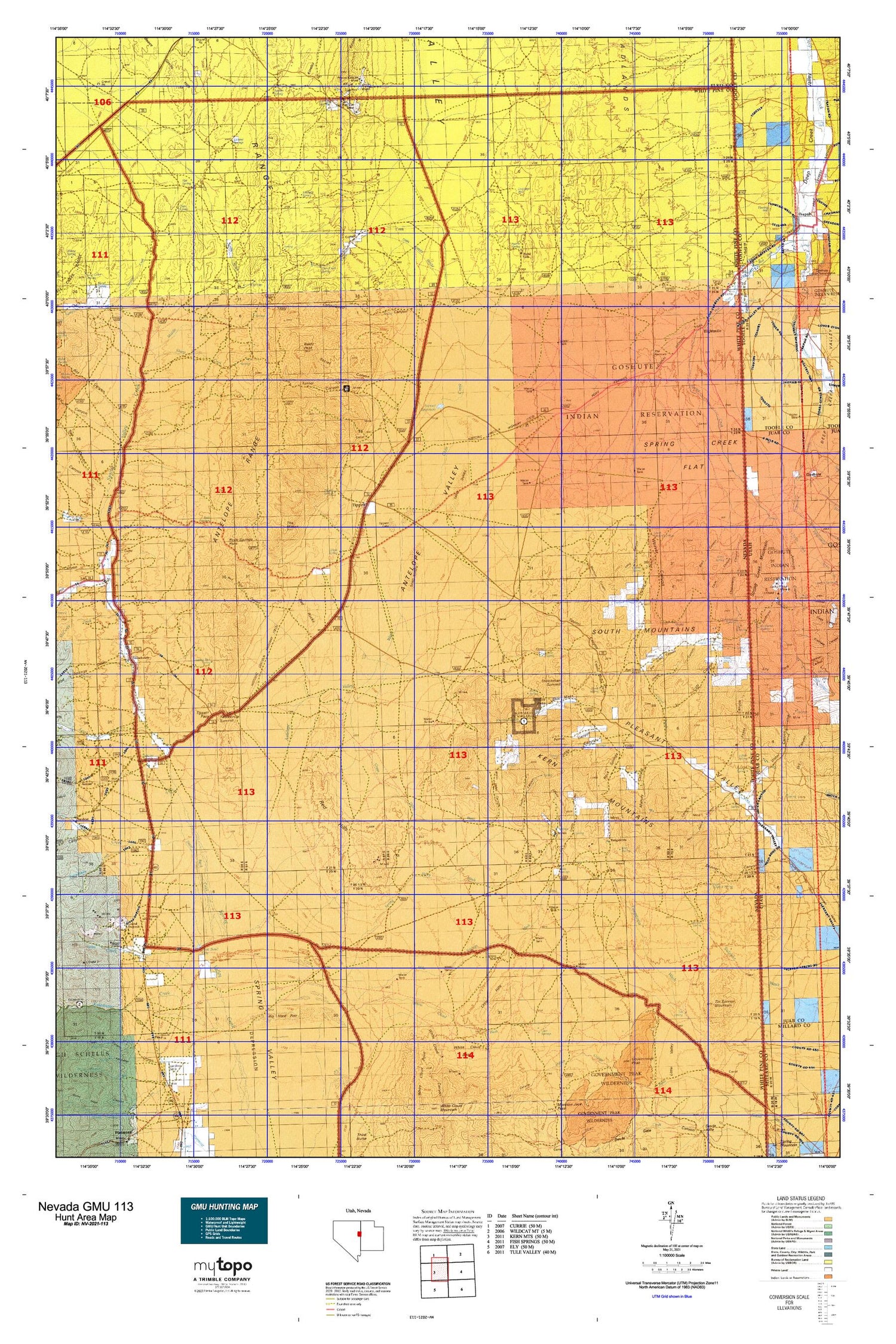 Nevada GMU 113 Map Image