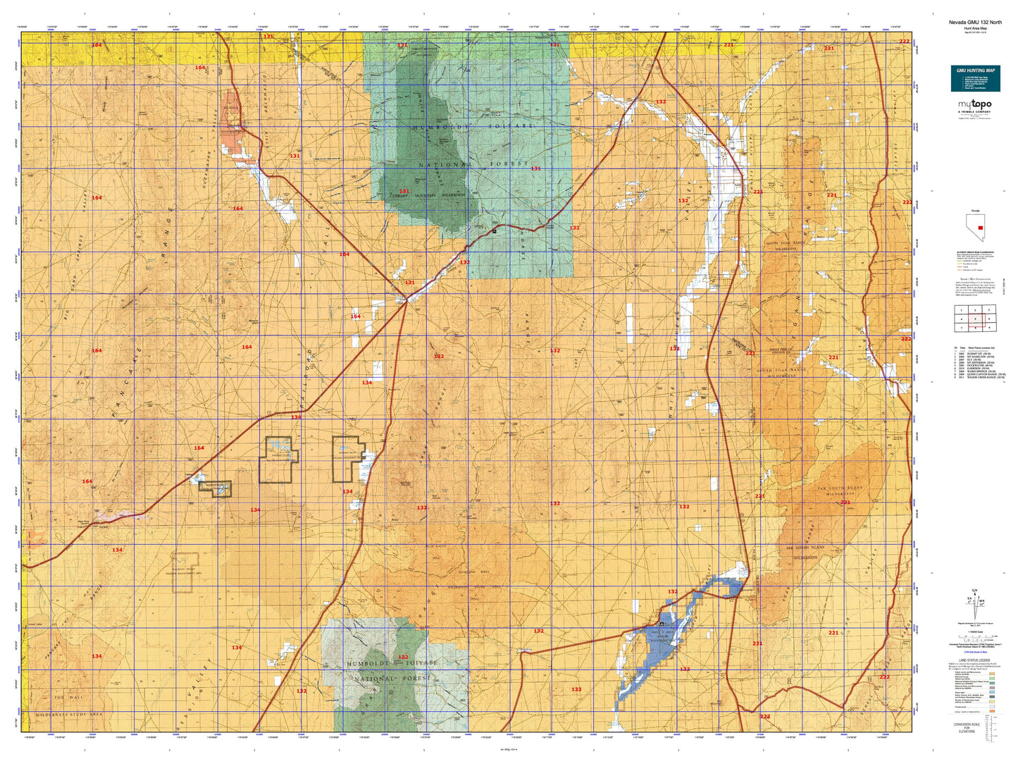 Nevada GMU 132 North Map Image