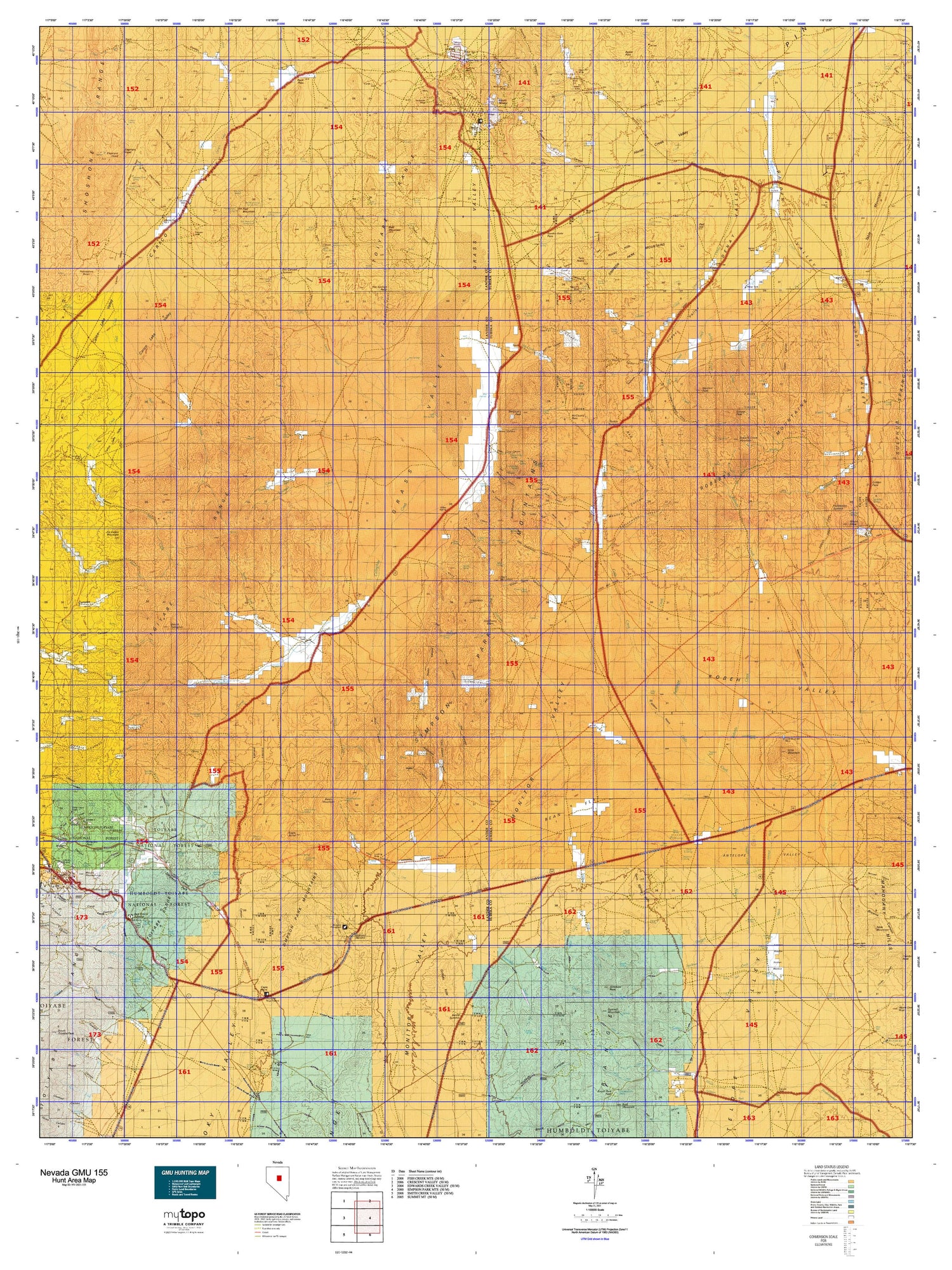 Nevada GMU 155 Map Image