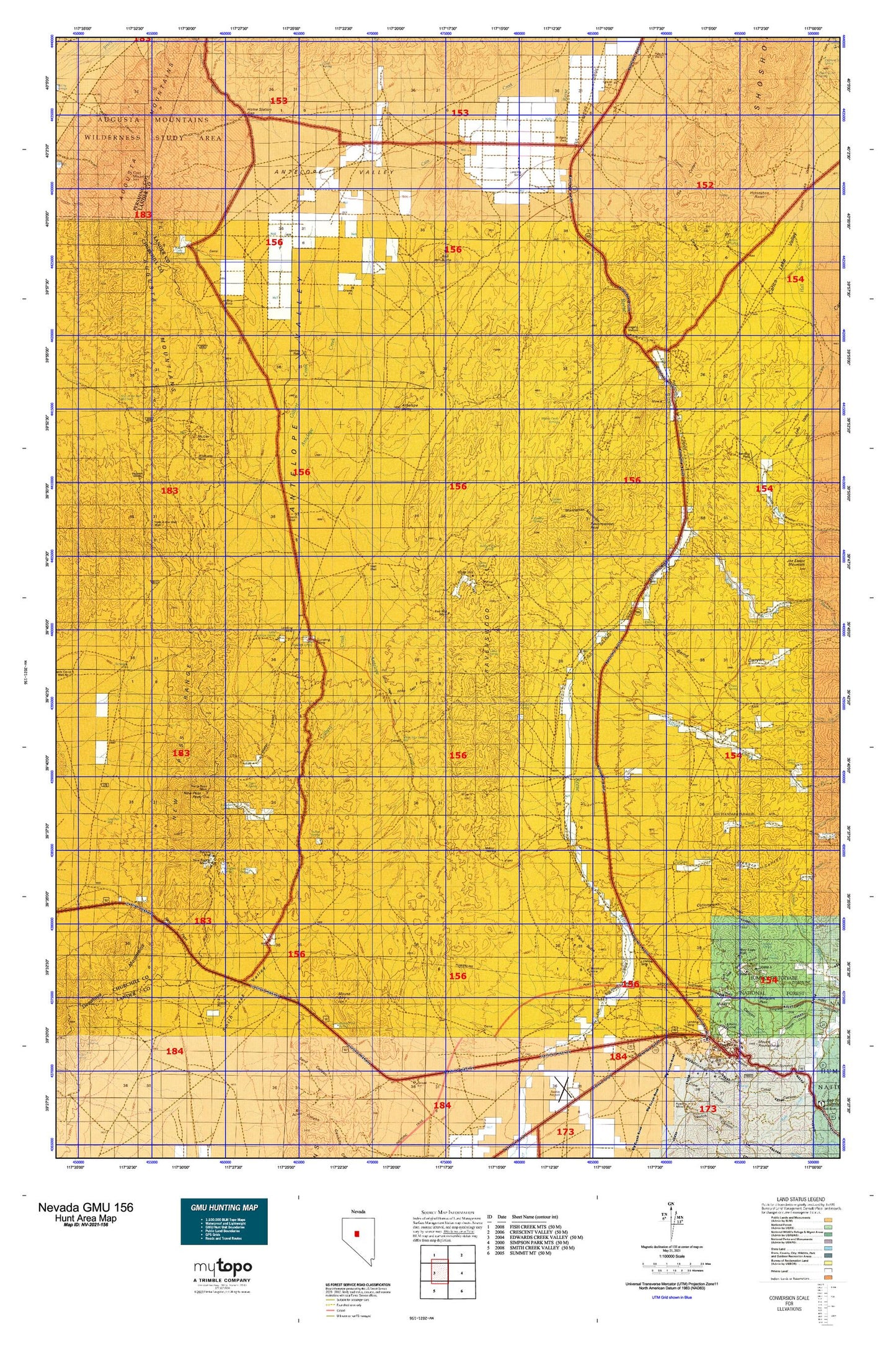 Nevada GMU 156 Map Image