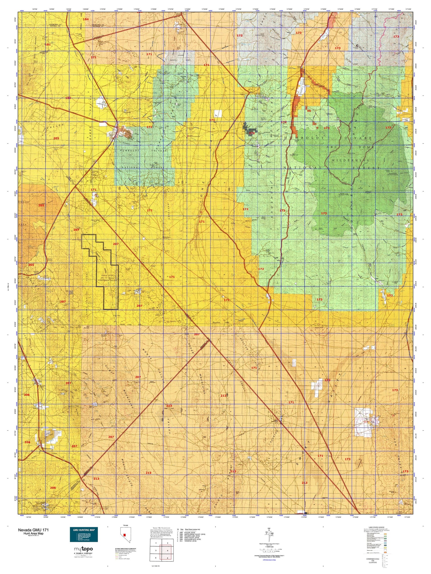 Nevada GMU 171 Map Image