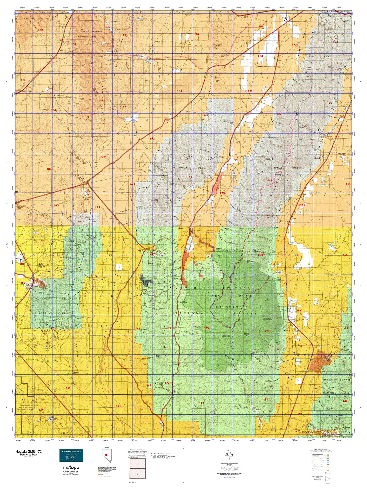 Nevada GMU 172 Map Image