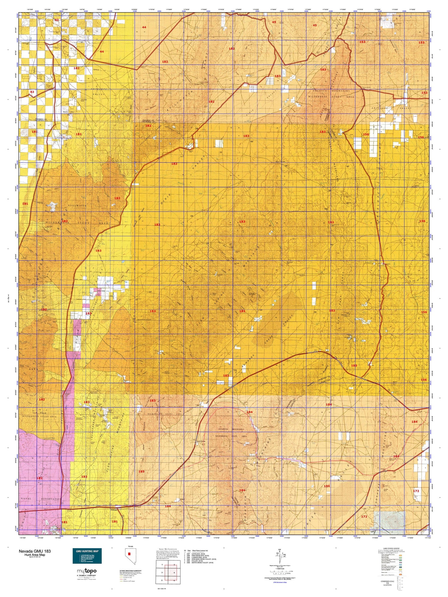 Nevada GMU 183 Map Image