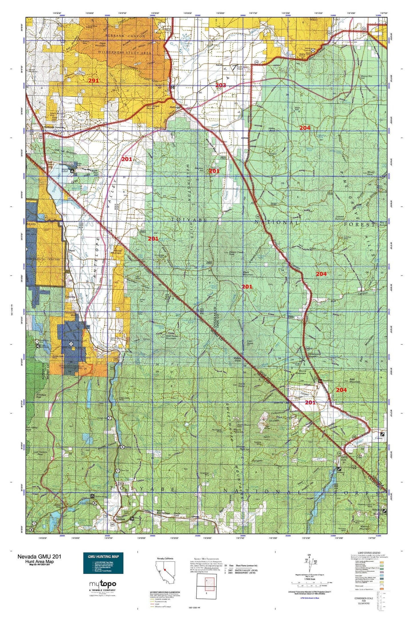 Nevada GMU 201 Map Image