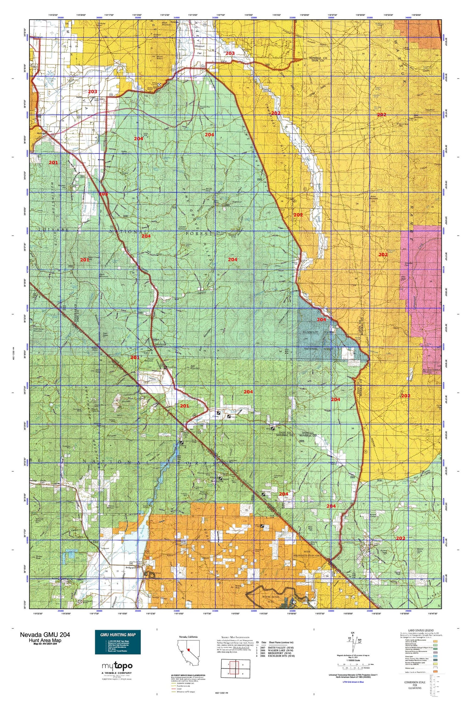 Nevada GMU 204 Map Image