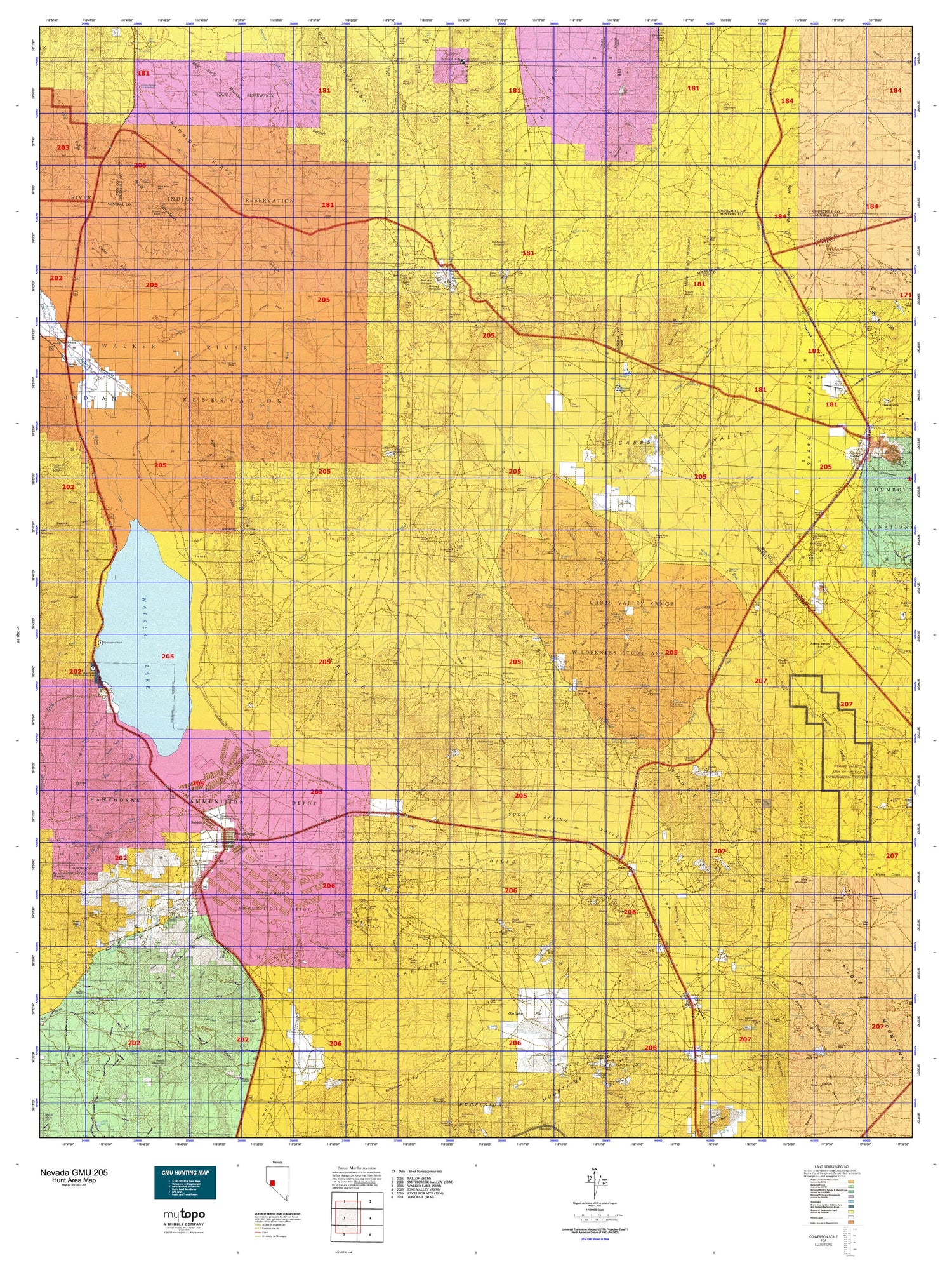 Nevada GMU 205 Map Image