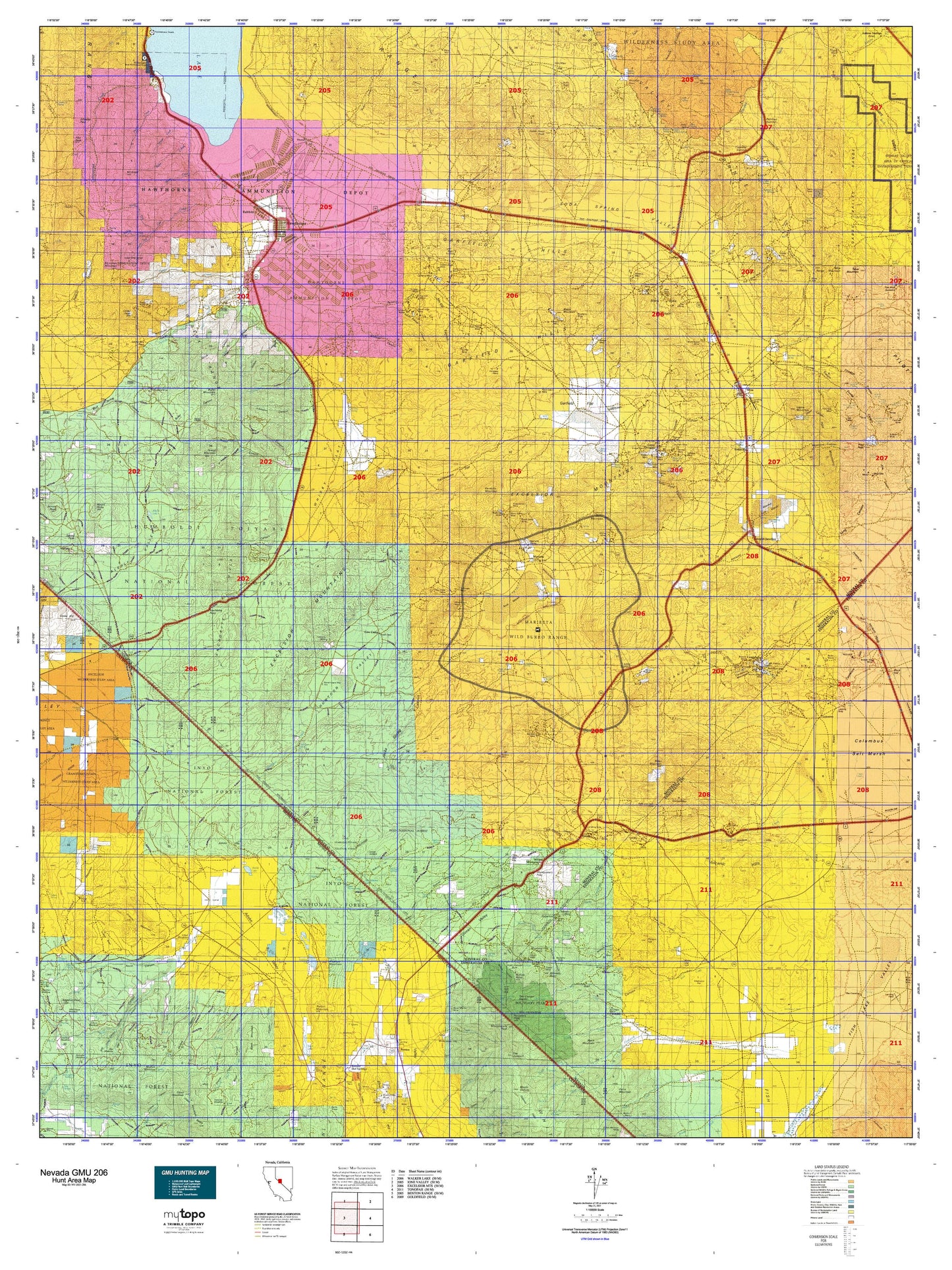 Nevada GMU 206 Map Image