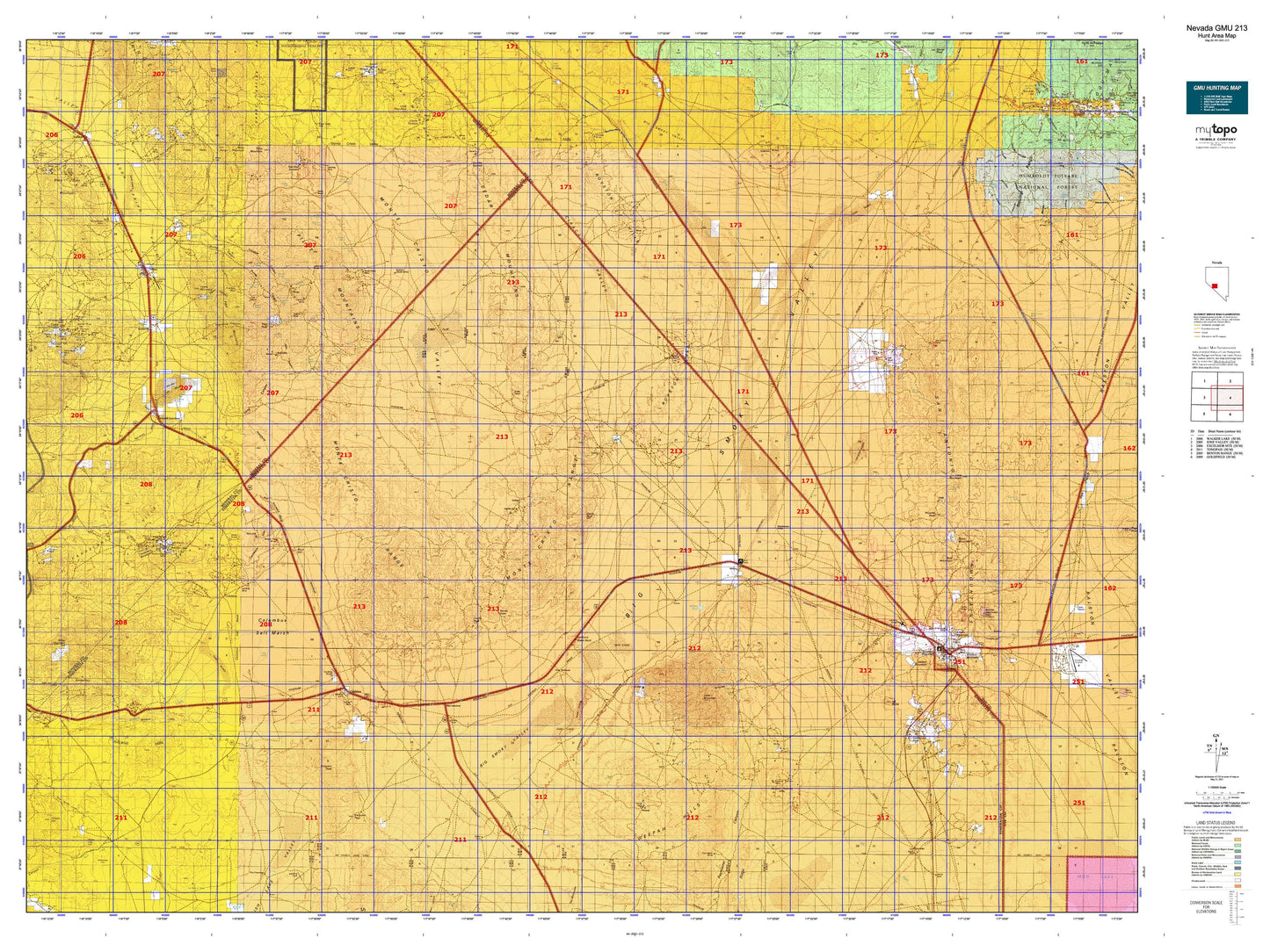 Nevada GMU 213 Map Image