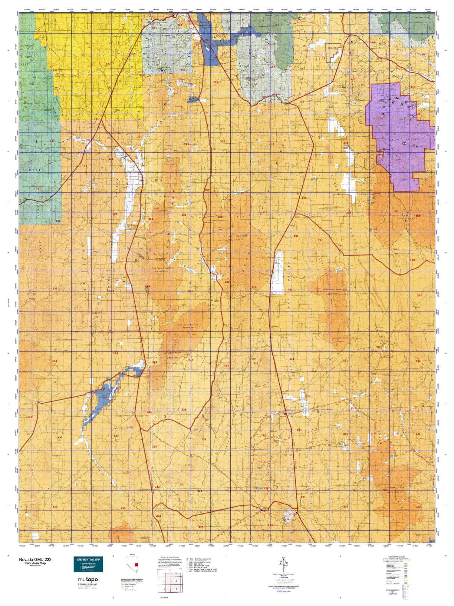 Nevada GMU 222 Map Image