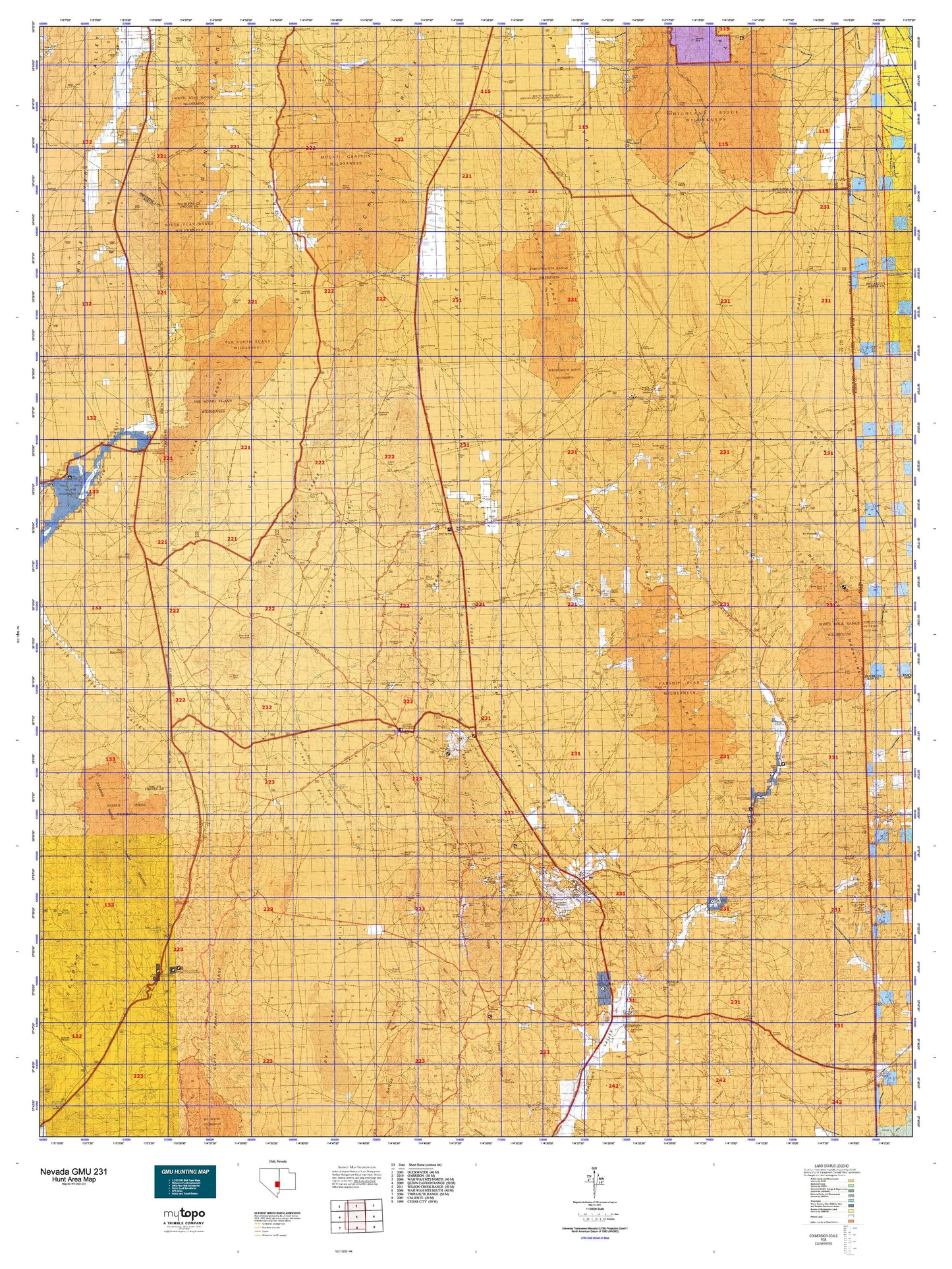 Nevada GMU 231 Map Image