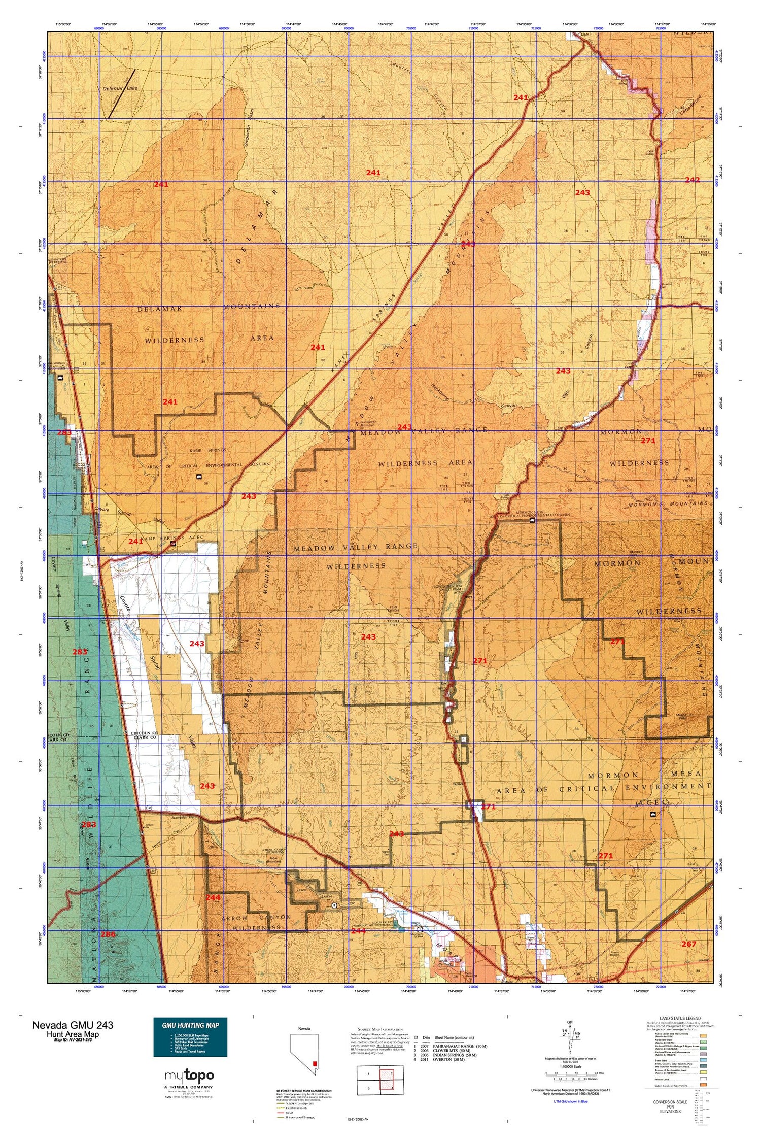 Nevada GMU 243 Map Image