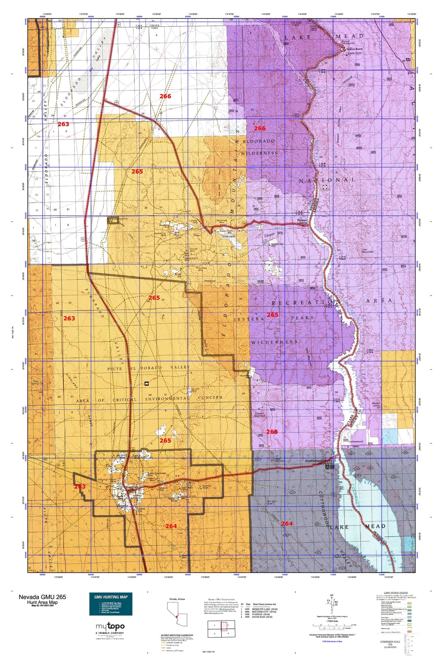 Nevada GMU 265 Map Image