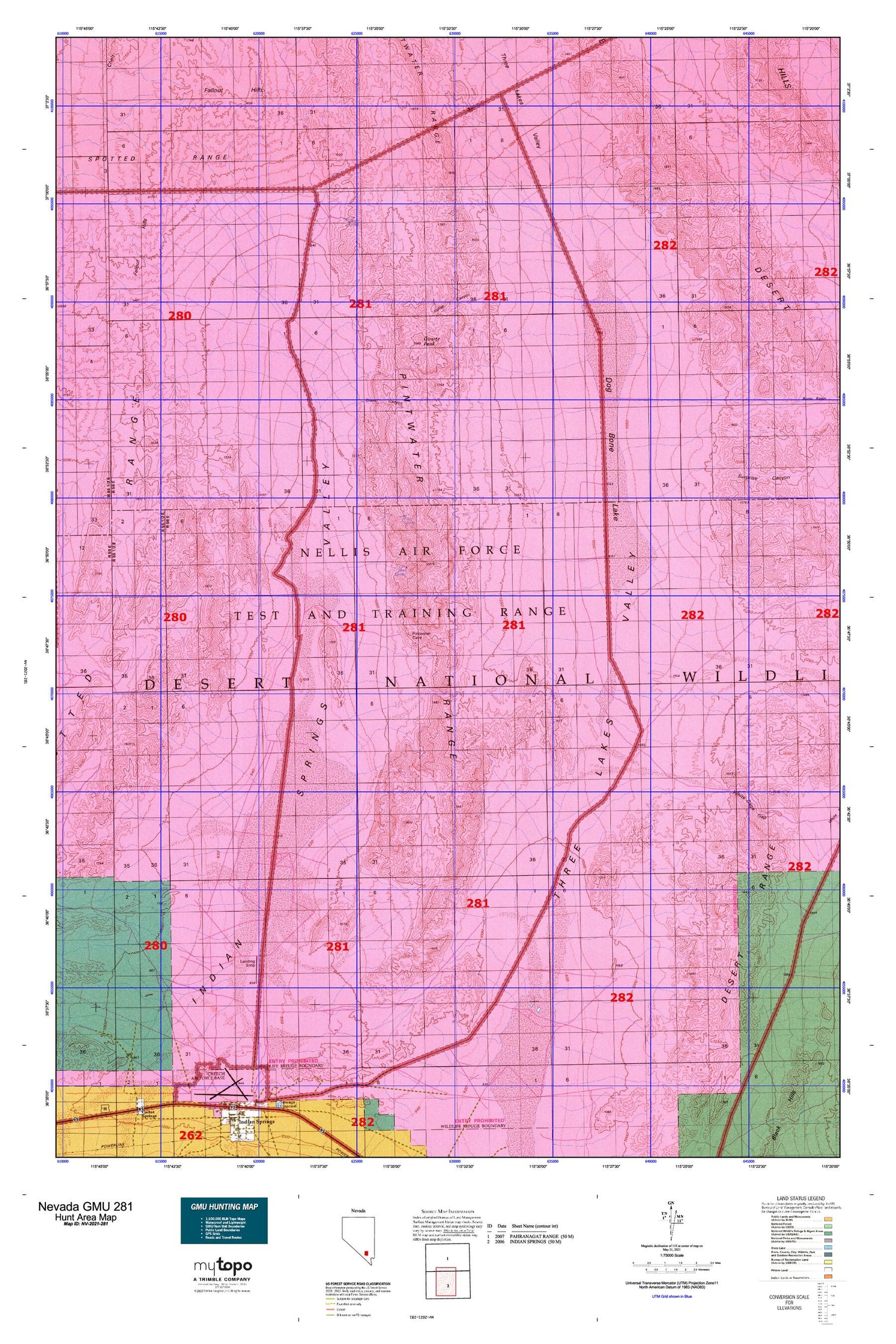 Nevada GMU 281 Map Image