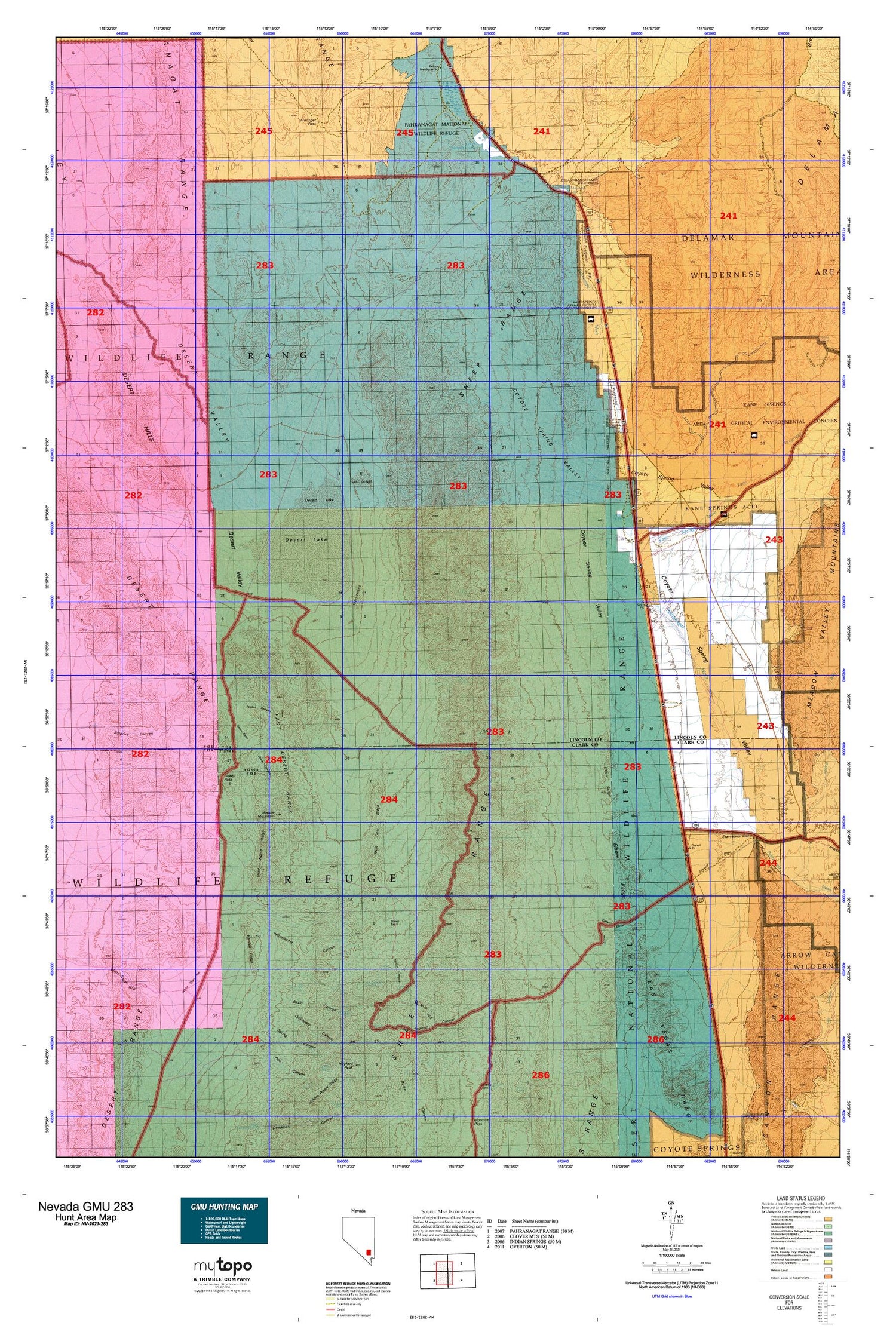 Nevada GMU 283 Map Image