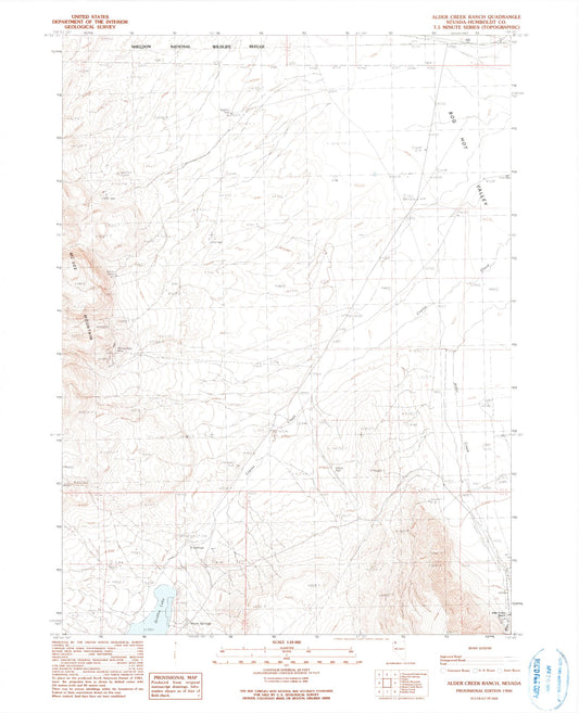 Classic USGS Alder Creek Ranch Nevada 7.5'x7.5' Topo Map Image