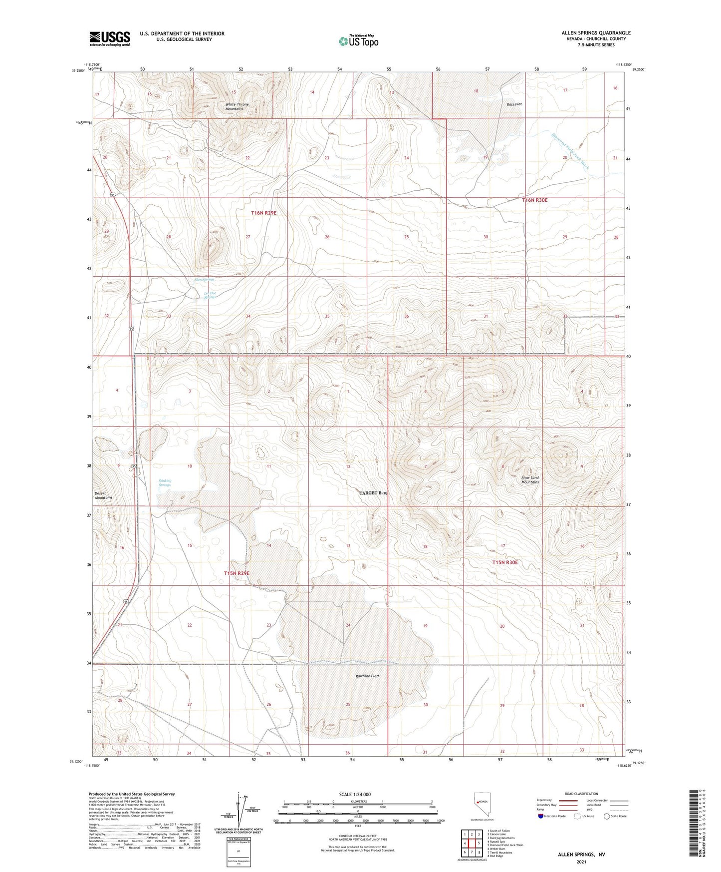 Allen Springs Nevada US Topo Map Image