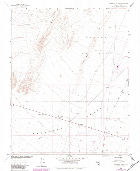 Classic USGS Amargosa Valley Nevada 7.5'x7.5' Topo Map Image