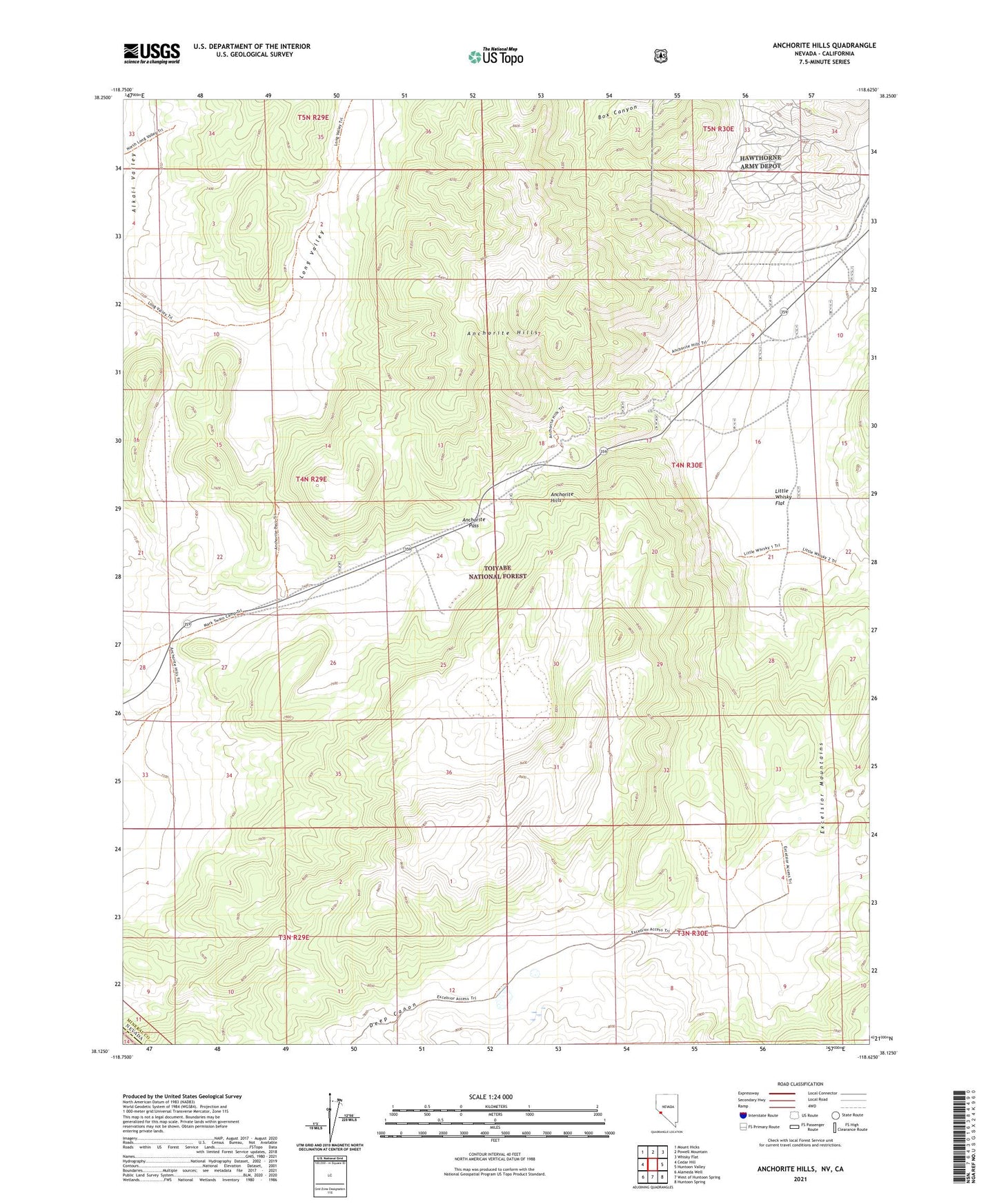 Anchorite Hills Nevada US Topo Map Image