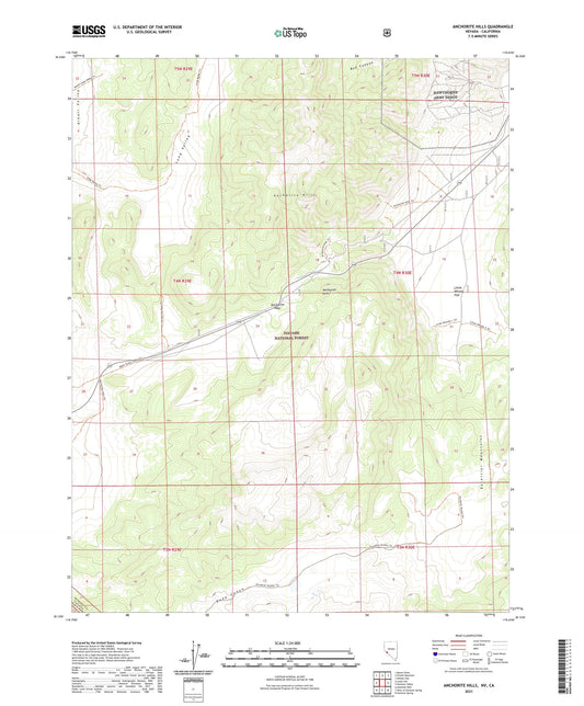 Anchorite Hills Nevada US Topo Map Image