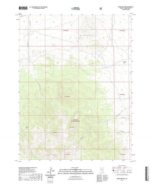 Antelope Peak Nevada US Topo Map Image