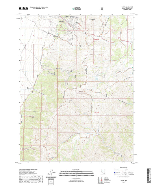 Austin Nevada US Topo Map Image