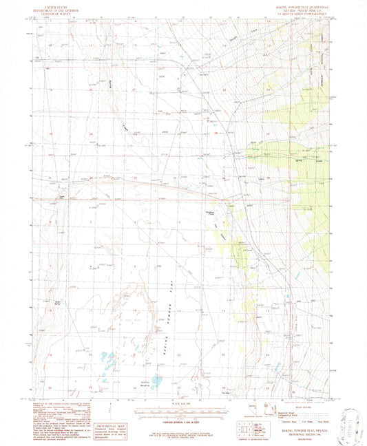 Classic USGS Baking Powder Flat Nevada 7.5'x7.5' Topo Map Image