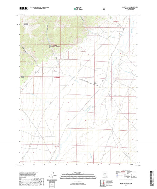 Barrett Canyon Nevada US Topo Map Image