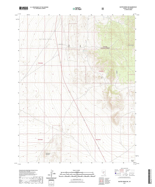 Baxter Spring NW Nevada US Topo Map Image