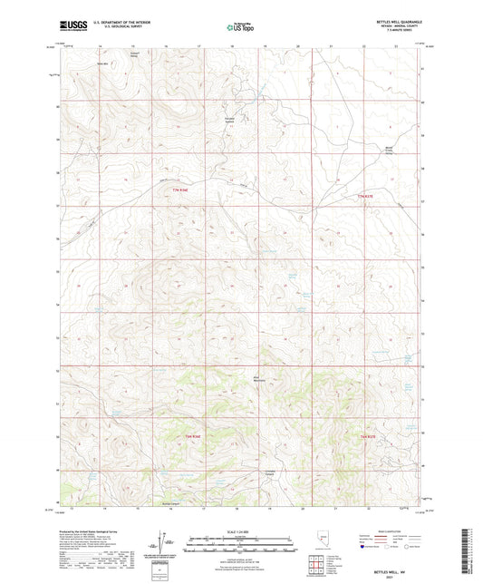 Bettles Well Nevada US Topo Map Image