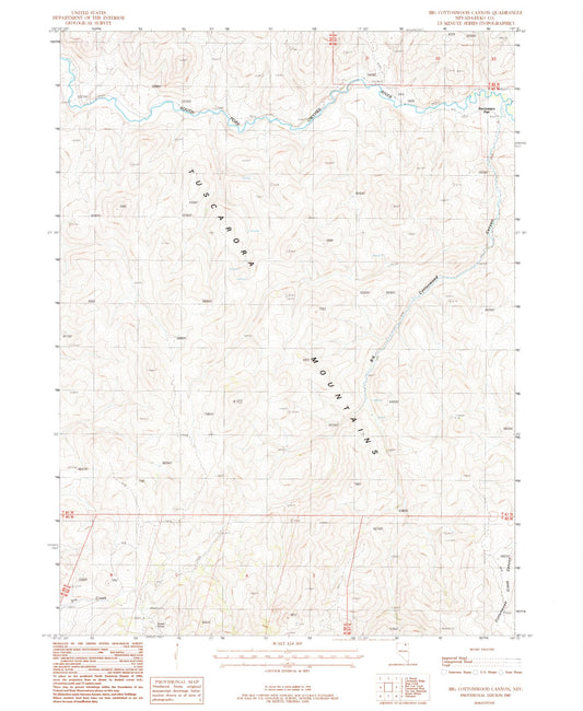 Classic USGS Big Cottonwood Canyon Nevada 7.5'x7.5' Topo Map Image