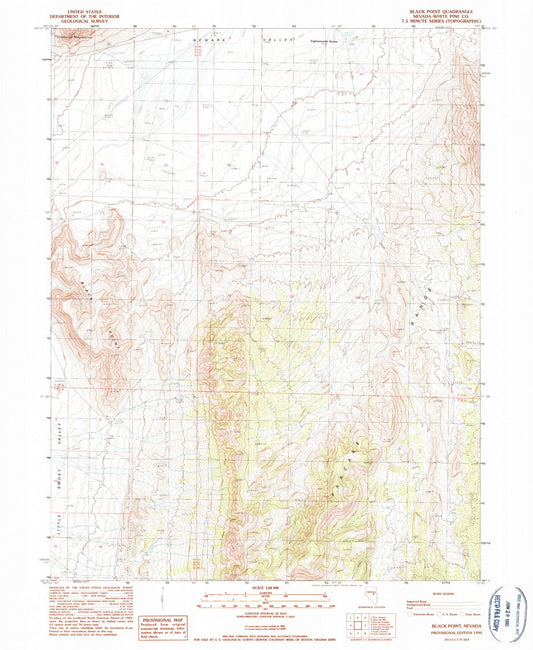 Classic USGS Black Point Nevada 7.5'x7.5' Topo Map Image