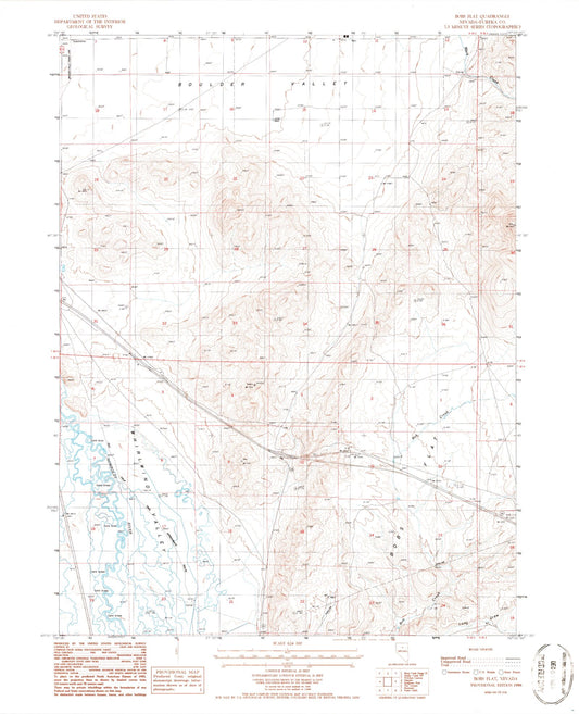 Classic USGS Bobs Flat Nevada 7.5'x7.5' Topo Map Image