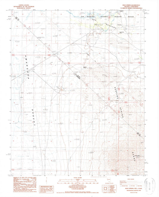 Classic USGS Bole Spring Nevada 7.5'x7.5' Topo Map Image