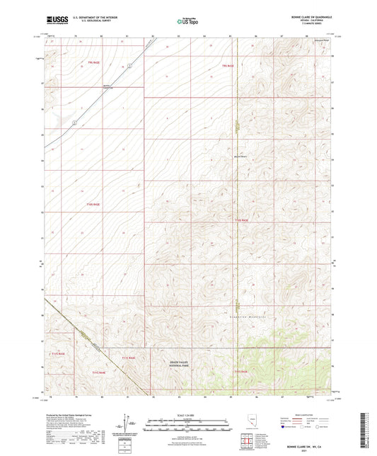 Bonnie Claire SW Nevada US Topo Map Image