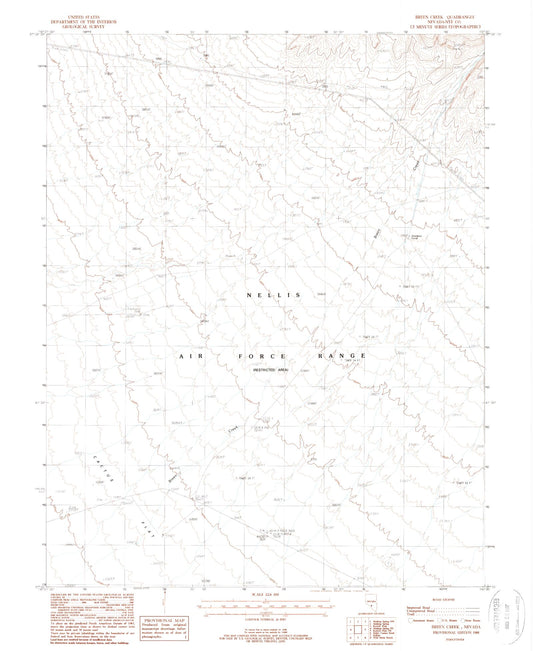 Classic USGS Breen Creek Nevada 7.5'x7.5' Topo Map Image