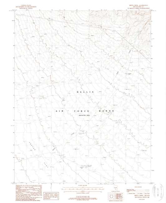 Classic USGS Breen Creek Nevada 7.5'x7.5' Topo Map Image