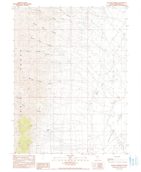 Classic USGS Buffalo Springs Nevada 7.5'x7.5' Topo Map Image