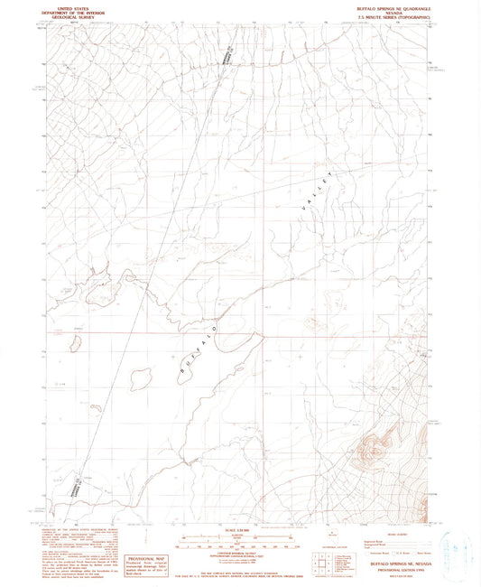 Classic USGS Buffalo Springs NE Nevada 7.5'x7.5' Topo Map Image