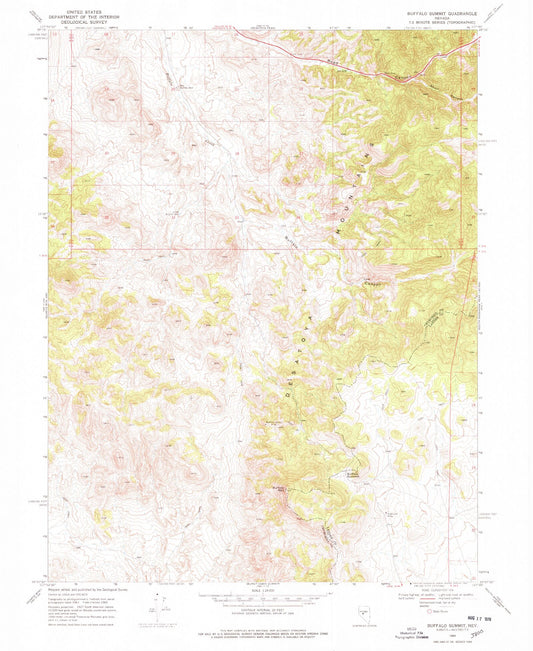 Classic USGS Buffalo Summit Nevada 7.5'x7.5' Topo Map Image