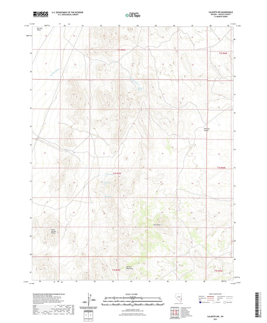 Caliente NW Nevada US Topo Map Image