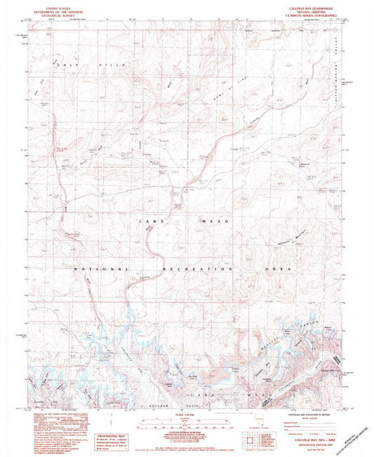 Classic USGS Callville Bay Nevada 7.5'x7.5' Topo Map Image