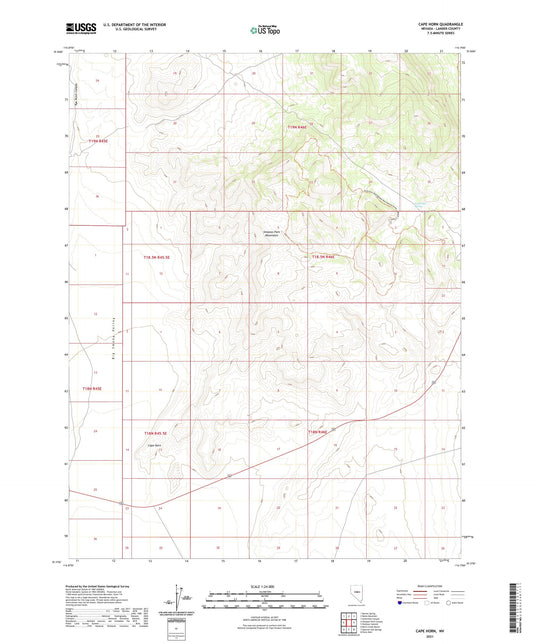 Cape Horn Nevada US Topo Map Image