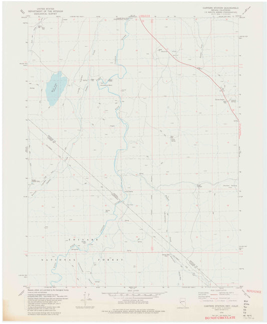 Classic USGS Carters Station Nevada 7.5'x7.5' Topo Map Image